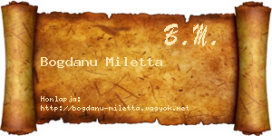 Bogdanu Miletta névjegykártya
